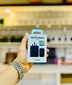 آداپتور ( کلگی) اصلی شارژر SAMSUNG سامسونگ 45W TYPE-C به TYPE-C سه پین مشکی اورجینال