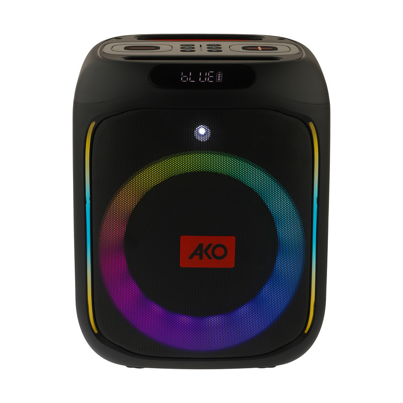 اسپیکر بلوتوثی قابل حمل آکو مدل AS-16، مدت زمان پخش 2 ساعت، منبع انرژی آداپتور برق و باتری