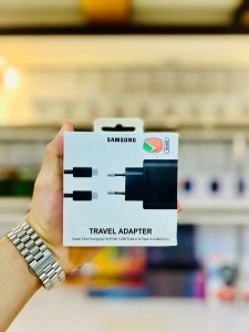 آداپتور ( کلگی) اصلی پک امارات شارژر SAMSUNG سامسونگ 45W به همراه کابل TYPE-C TO TYPE-C مشکی