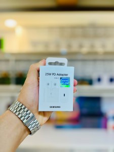 آداپتور ( کلگی) اورجینال شارژر SAMSUNG سامسونگ 25W سه پین TYPE-C به TYPE-C سفید